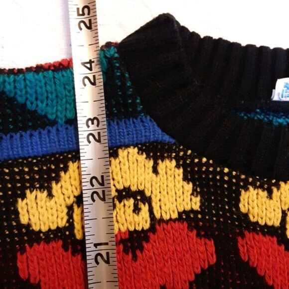 Rose Vintage Knit Multi Color Crewneck Sweater - Picture 7 of 9